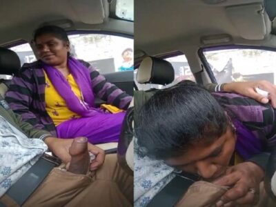 சவுத் இந்தியன் ஆண்ட்டி கோக் சுக்கிங் இந்த கார் வித் ஹுச்ப…